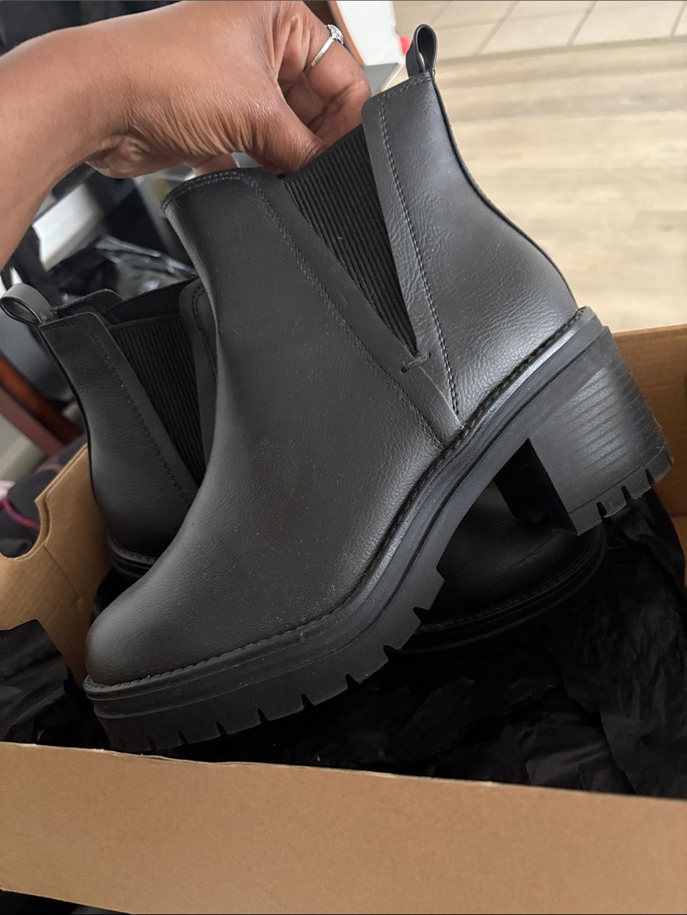 MIA Black Chunky Chelsea Booties